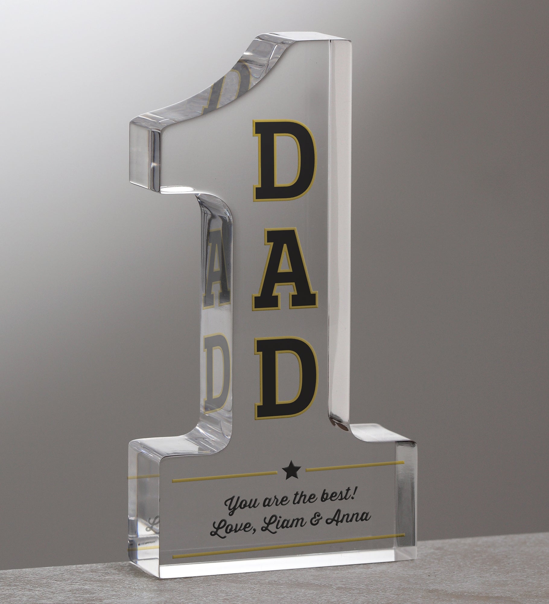 #1 Dad Personalized Colored Keepsake Award 